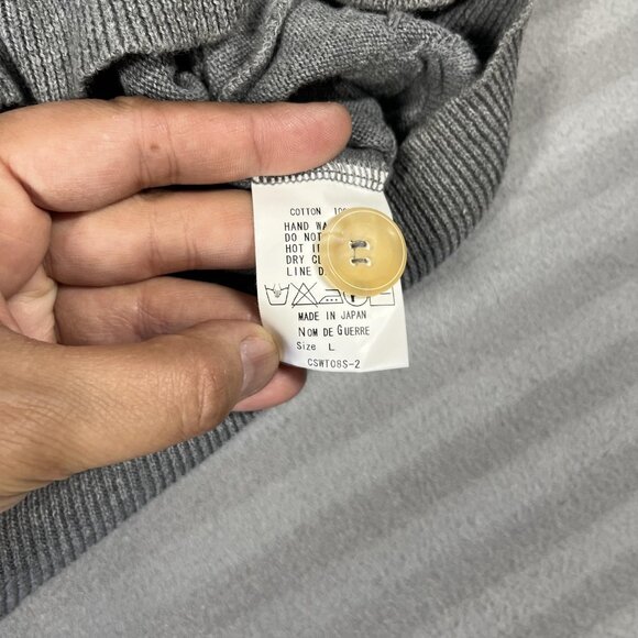 Nom de Guerre Cardigan Sweater Mens Large Gray Button Up Textured Knit Japan - Picture 3 of 7